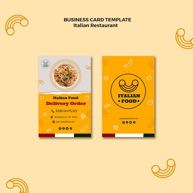 Italian Restaurant Business Card – Free Download