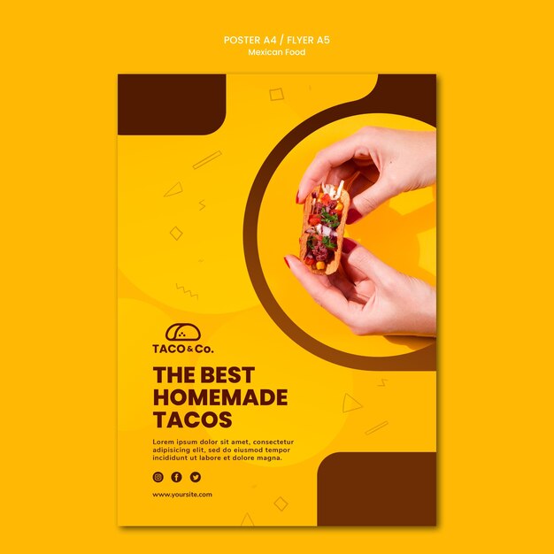 Poster Template for Mexican Food Restaurant – Free Download