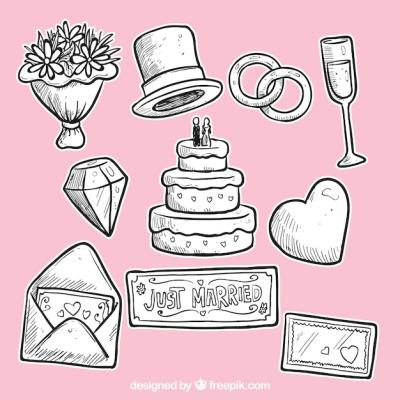 Hand Drawn Wedding Elements – Free Download Free Stock Photos