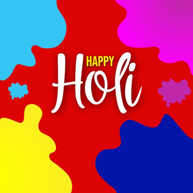 Colorful Happy Holi Greetings Vector Template – Free Download