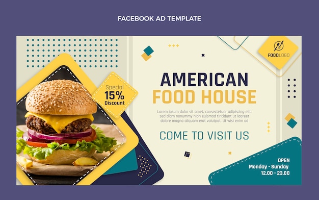 Flat Food Facebook Ad – Free Download, Free Stock Photo