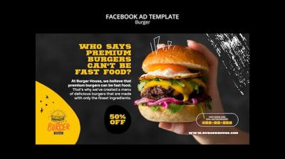 Burger Facebook Ad Template Design – Free to Download