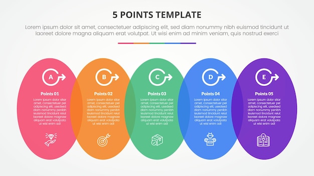 5 Points Stage Template Infographic Concept for Slide Presentations – Free Download