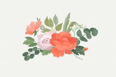 Vintage Floral Bouquet Illustration – Free Download