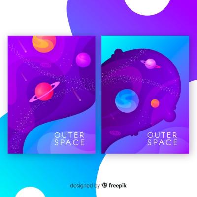 Colorful Hand Drawn Galaxy Banner Template – Free Download