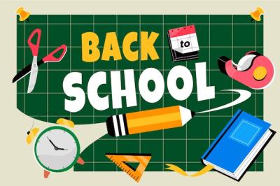 Flat Back to School Background with School Supplies – Free Download