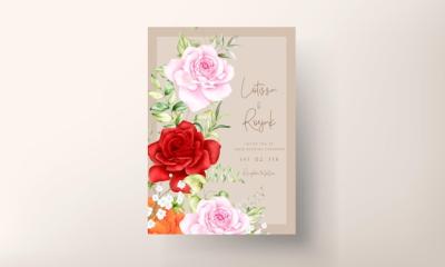 Beautiful Watercolor Floral Wedding Invitation Card – Free Download