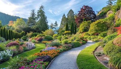 Butchart Garden on a Hill – Free Stock Photo Download