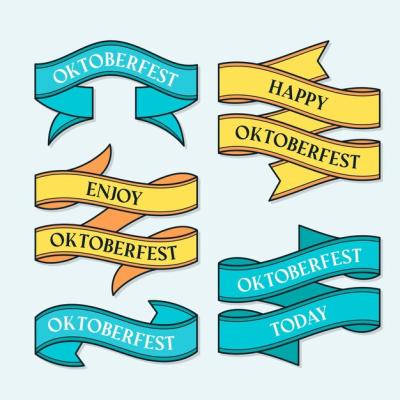 Hand Drawn Oktoberfest Ribbons – Free Download