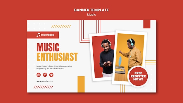 Music Concept Banner Template – Free Download