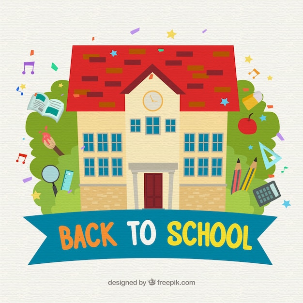 School-Themed Background with Elements – Free Download