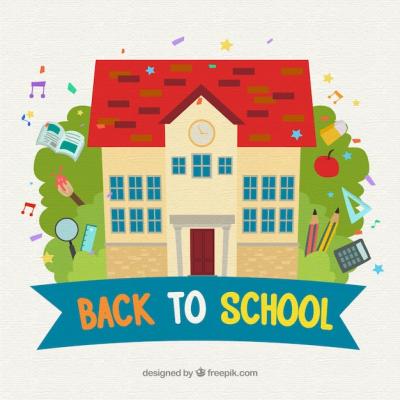 School-Themed Background with Elements – Free Download