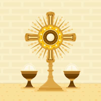 Flat Monstrance Illustration – Free Download Stock Photo