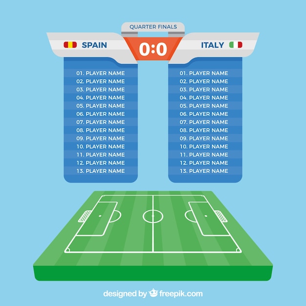 Scoreboard on Soccer Field Background – Free Download