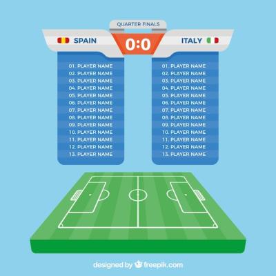 Scoreboard on Soccer Field Background – Free Download