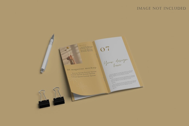 DL Brochure Magazine Mockup – Free Download