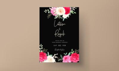 Beautiful Romantic Roses Wedding Invitation Template – Free Download