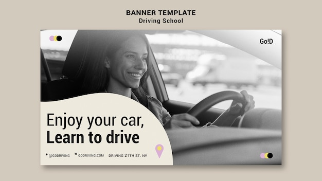 Driving School Banner Design Template – Free Download