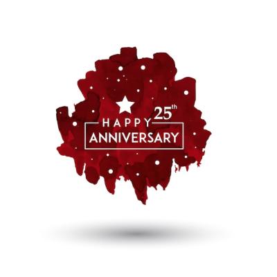 Red Watercolor Splatter Wedding Anniversary Design – Free Download