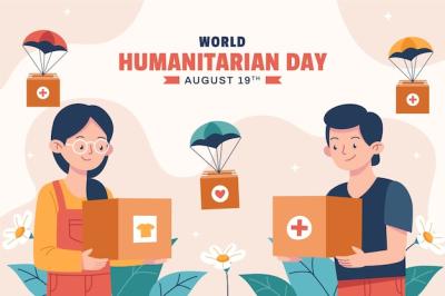 Flat Background for World Humanitarian Day – Free to Download