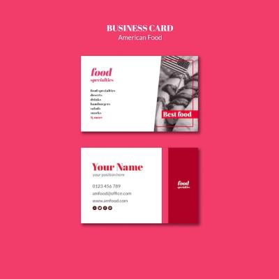 American Food Business Card Template – Download Free Stock Photo