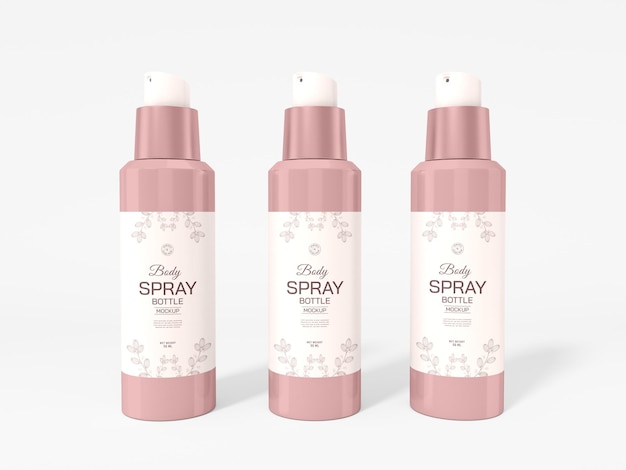 Glossy Metal Body Spray Bottle Mockup – Free Download