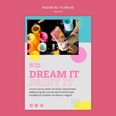 Paint Art Concept Poster Template – Free Download