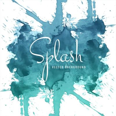 Abstract Hand Drawn Blue Watercolor Splash Background – Free to Download