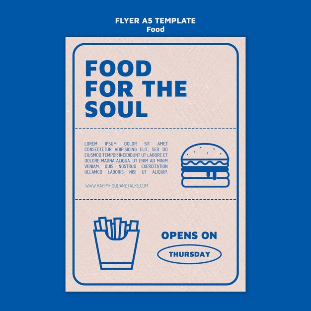 Monochrome Simple Vertical Flyer Template for Fast Food Restaurants – Free Download