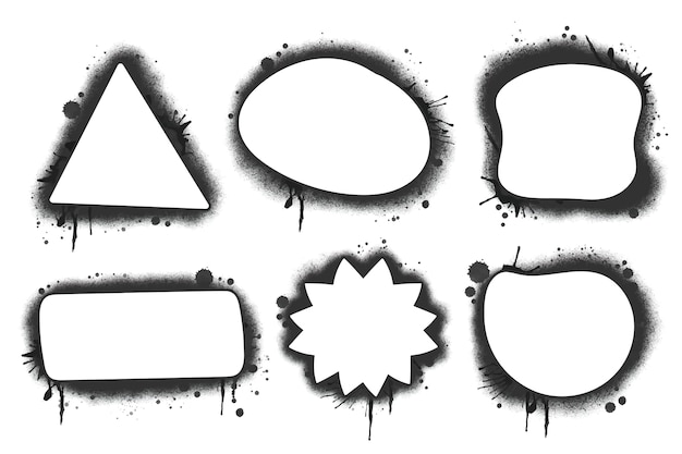 Hand Drawn Stencil Graffiti Frames Element Collection – Free to Download