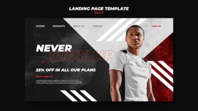 Gym and Sport Landing Page Template for Free Download