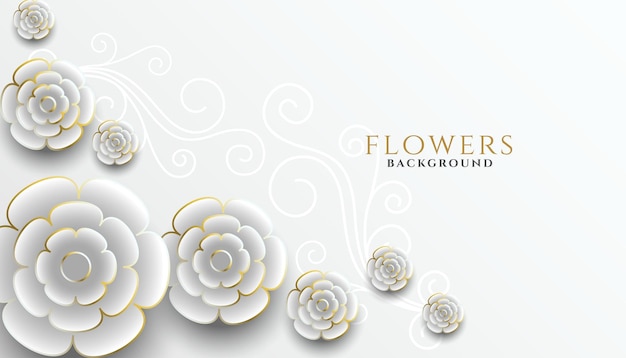 Realistic Flowers on Decorative White Background – Free Stock Photo, Download for Free