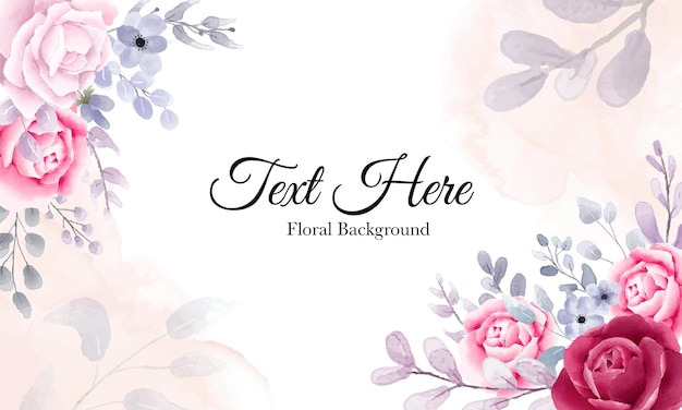 Elegant Watercolor Floral Background with Beautiful Floral Ornaments – Free Download