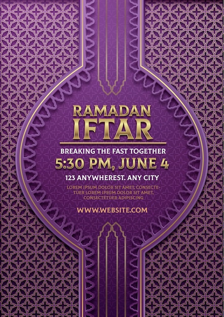 Iftar Invitation Template in Paper Style – Free to Download