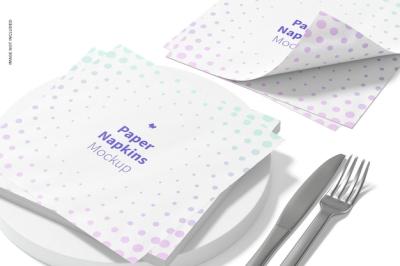 Paper Napkins Mockup View – Free Download