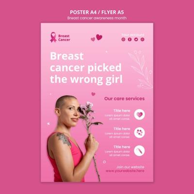 Breast Cancer Awareness Month Template Design – Download Free Stock Photo