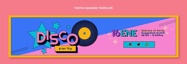 Retro Disco Party Twitch Banner – Download Free Stock Photo