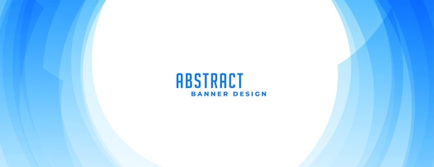 Circular Blue Abstract Wavy Banner Design – Free Download