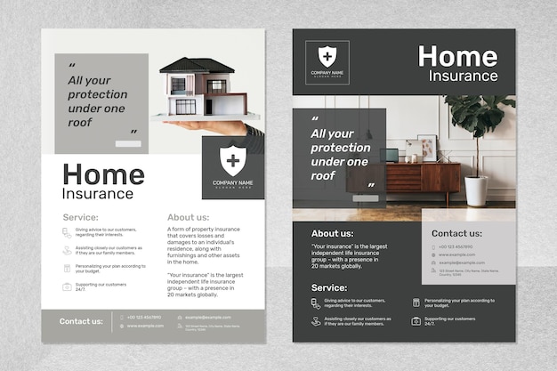 Editable Home Insurance Template PSD for Easy Customization – Free Download