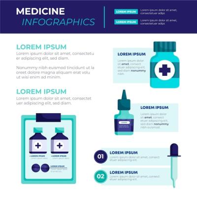 Flat Medicines Infographic with Illustration – Free Download