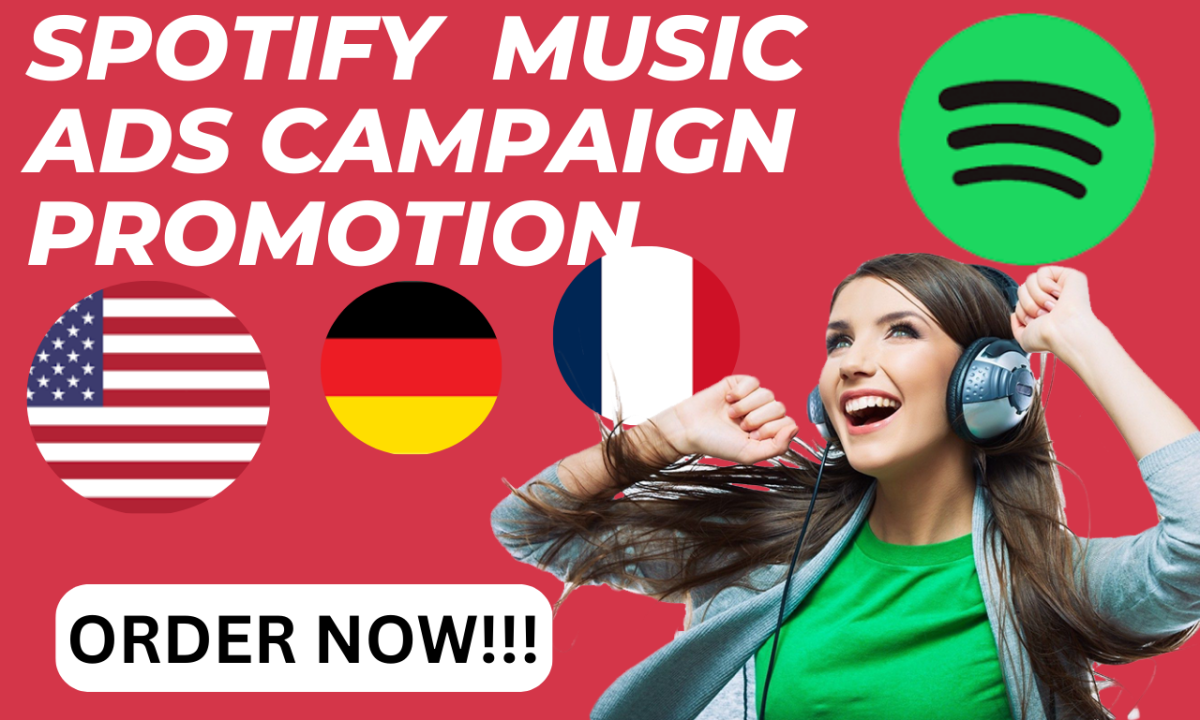 I Will Create and Run Ads to Promote Your Spotify Music Targeting USA, UK, and Germany