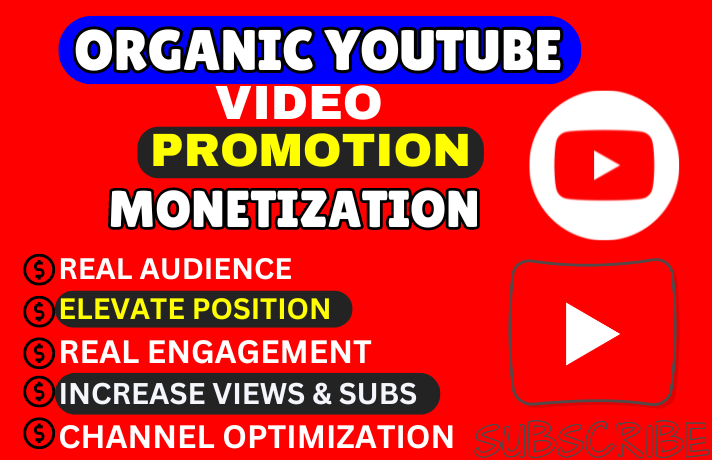 I Will Do Organic YouTube Channel Promotion for Monetization