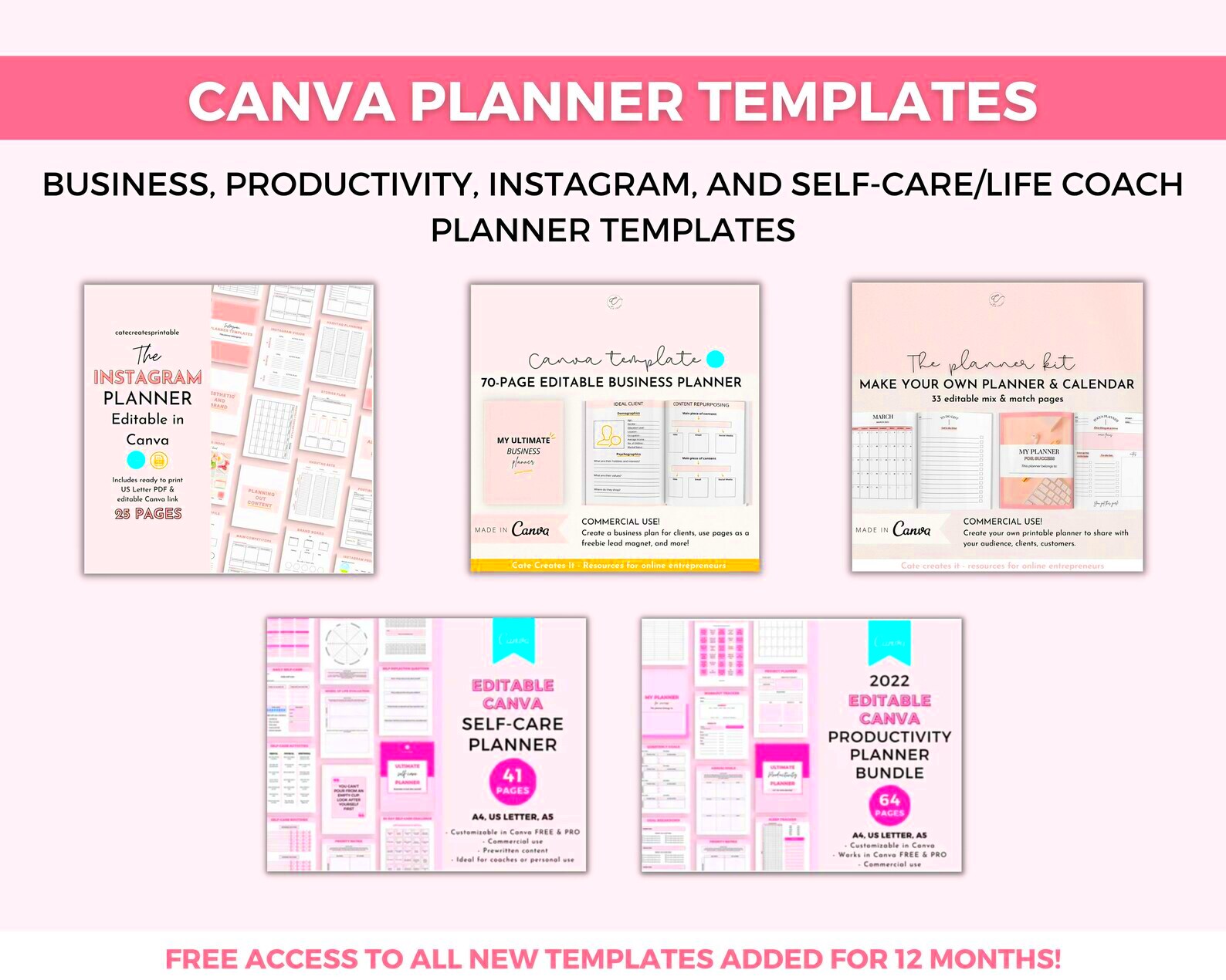 Canva Template Bundle Allaccess Pass Canva Template Kit Etsy