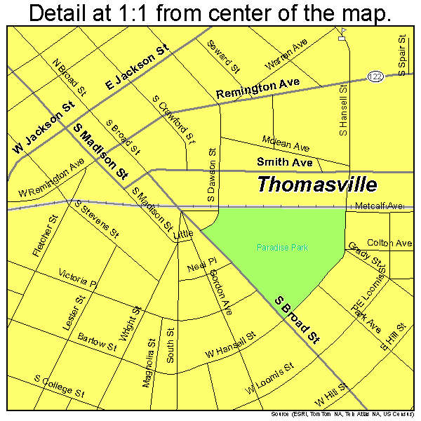 Thomasville Georgia Street Map 1376224