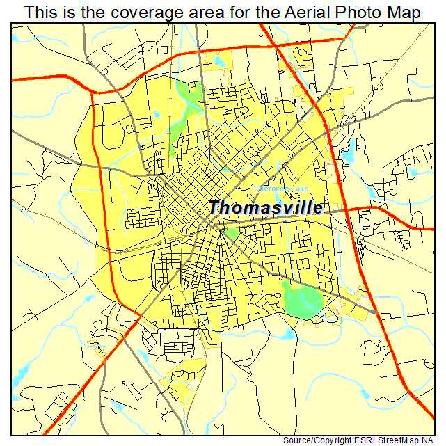 Aerial Photography Map of Thomasville GA Georgia