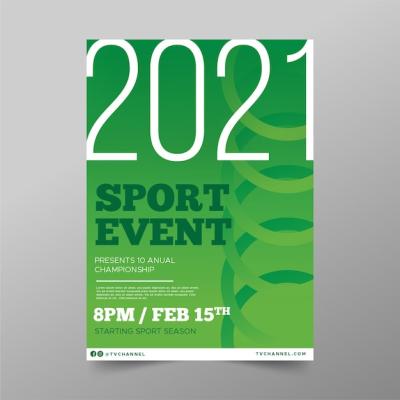 Sporting Event Poster Template with Green Circles – Free Download