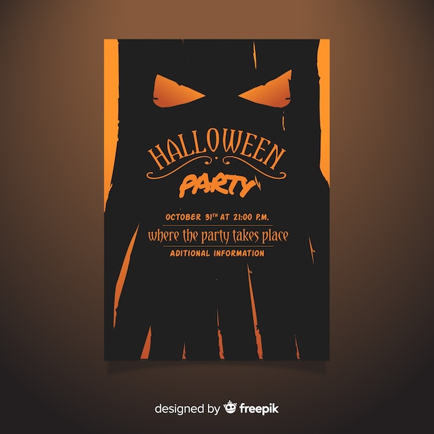 Hand Drawn Halloween Party Flyer Template – Free Download