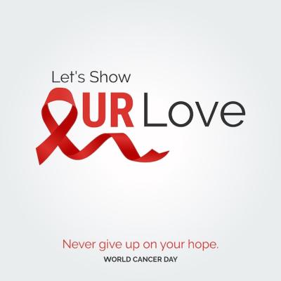 Love Ribbon Typography for World Cancer Day – Free Stock Photo Download