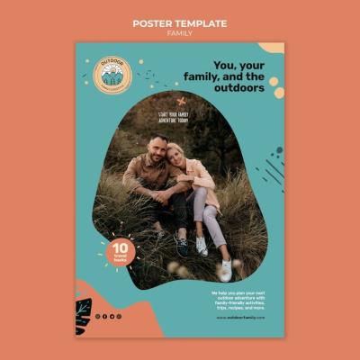 Kids and Parents Family Poster Design Template – Free Download