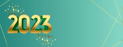 3D Golden 2023 Text on New Year Eve Banner with Bursting Star – Free Download